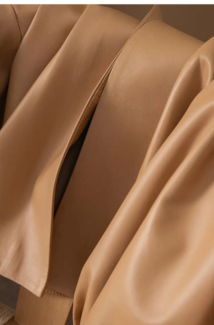 Veste Cuir Femme Courte - Blouson Simili Cuir Printemps Automne