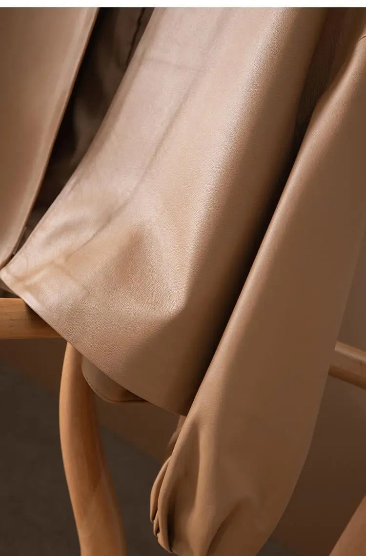 Veste Cuir Femme Courte - Blouson Simili Cuir Printemps Automne