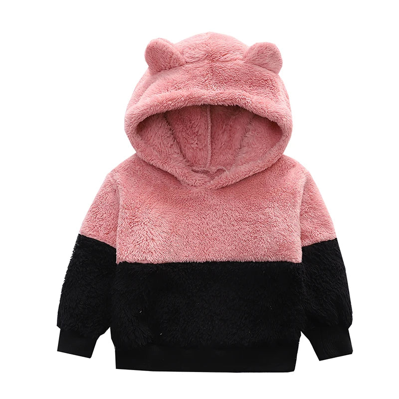 Veste Polaire Enfant à Capuche avec Oreilles - Manteau Chaud Coloré