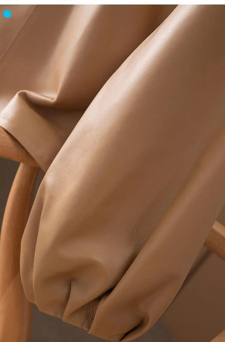 Veste Cuir Femme Courte - Blouson Simili Cuir Printemps Automne