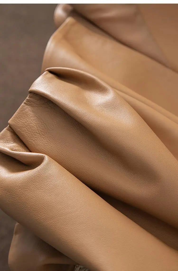 Veste Cuir Femme Courte - Blouson Simili Cuir Printemps Automne