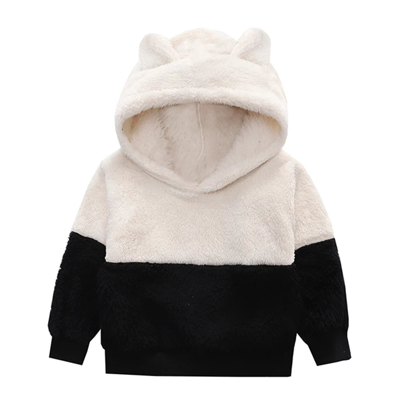 Veste Polaire Enfant à Capuche avec Oreilles - Manteau Chaud Coloré