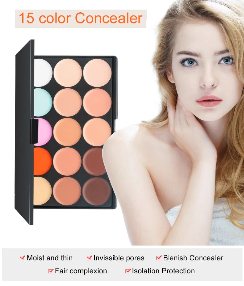 Palette Correcteur 15 Couleurs - Anticerne Camouflage Professionnel Contouring