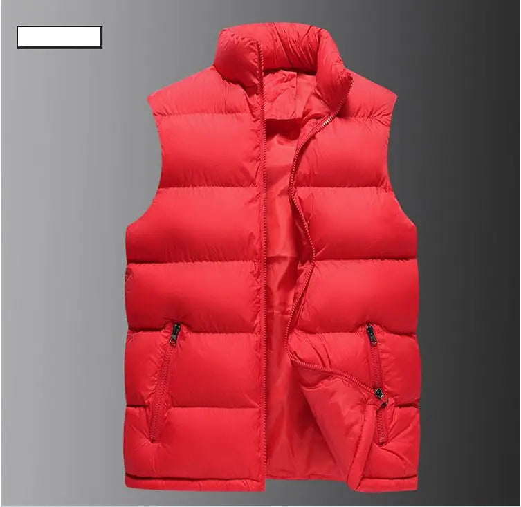 Gilet Homme Sans Manches Hiver - Veste Matelassée Imperméable Col Montant