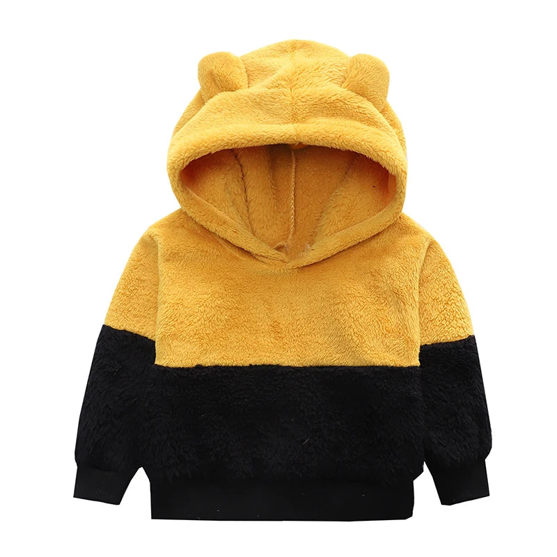 Veste Polaire Enfant à Capuche avec Oreilles - Manteau Chaud Coloré