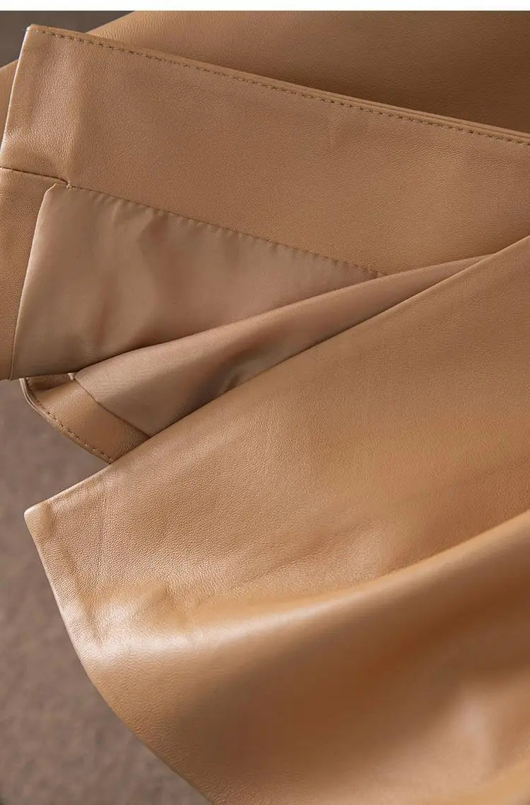 Veste Cuir Femme Courte - Blouson Simili Cuir Printemps Automne