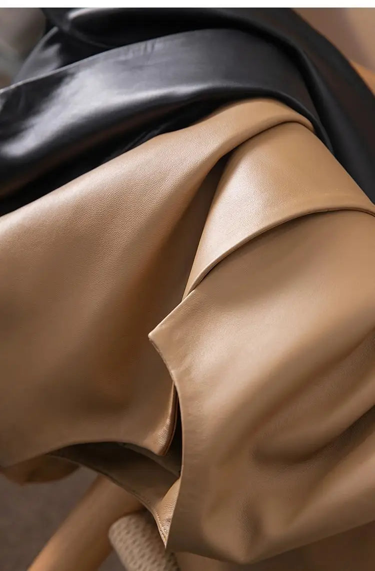 Veste Cuir Femme Courte - Blouson Simili Cuir Printemps Automne