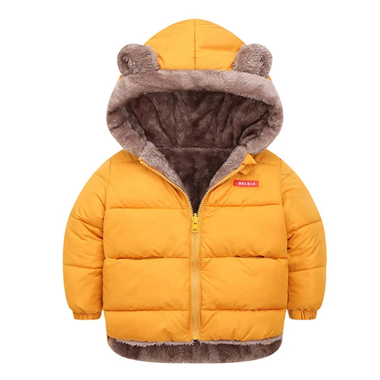 Veste Enfant Épaisse à Capuche - Manteau Chaud Garçon Fille 2-6 Ans