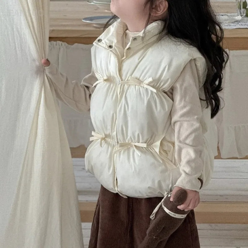 Gilet Sans Manches Bébé Fille 2-7 ans - Chaud et Confortable Hiver