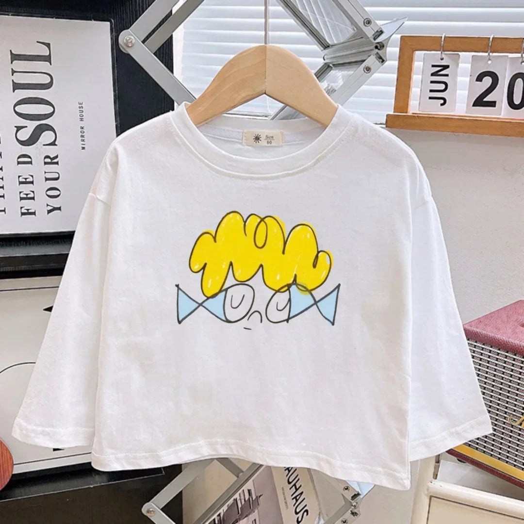 2025 T-shirt Enfant Manches Longues – Coloré & Confortable (2-8 ans)