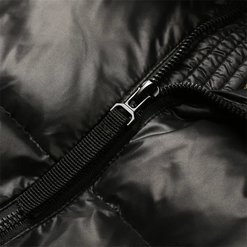 Doudoune Homme Luxe Noire & Dorée – Hiver 2024, Capuche, Style Haute Gamme