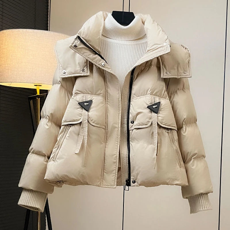 Parka Femme Coréenne Automne Hiver - Veste Matelassée Chaude à Capuche