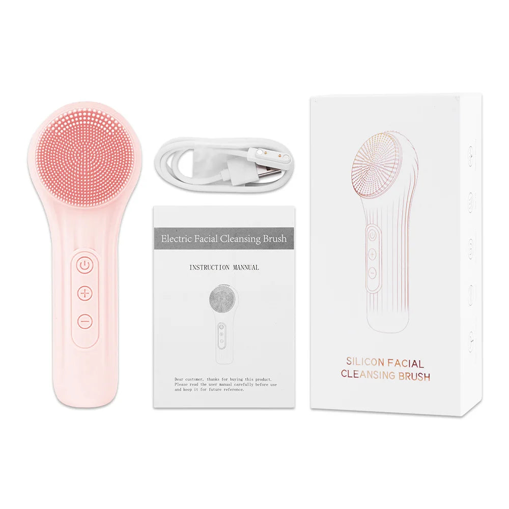 Brosse Nettoyante Faciale Sonique en Silicone - Massage Vibrant Waterproof