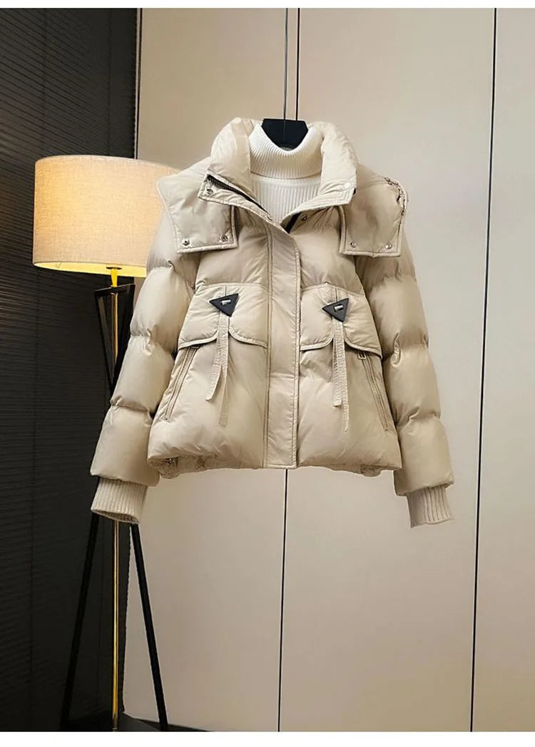 Parka Femme Coréenne Automne Hiver - Veste Matelassée Chaude à Capuche