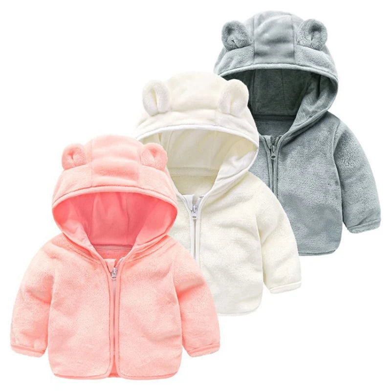 Manteau Bébé Fille à Capuche - Veste Automne Couleur Unie 9 Mois-4 Ans