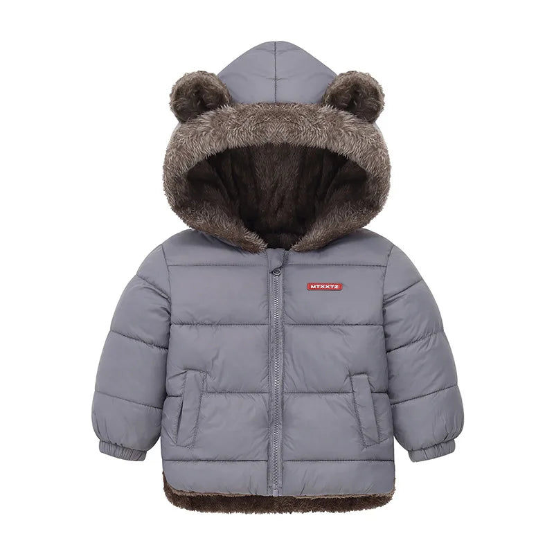 Veste Enfant Épaisse à Capuche - Manteau Chaud Garçon Fille 2-6 Ans