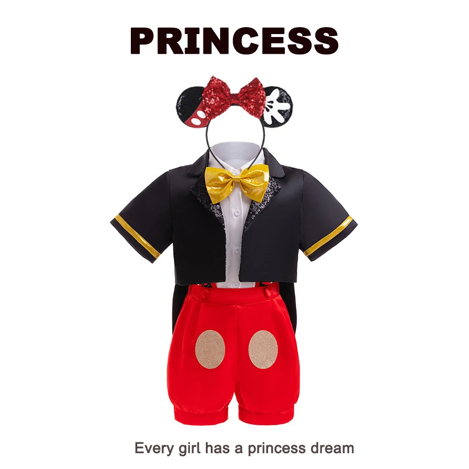 Déguisement Enfant Mickey – Costume Cosplay Anniversaire, Halloween & Fêtes (4-6 ans)