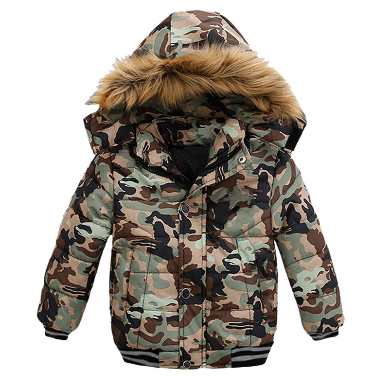 Veste Enfant Col Fourrure - Manteau Hiver Chaud à Capuche 2-6 Ans