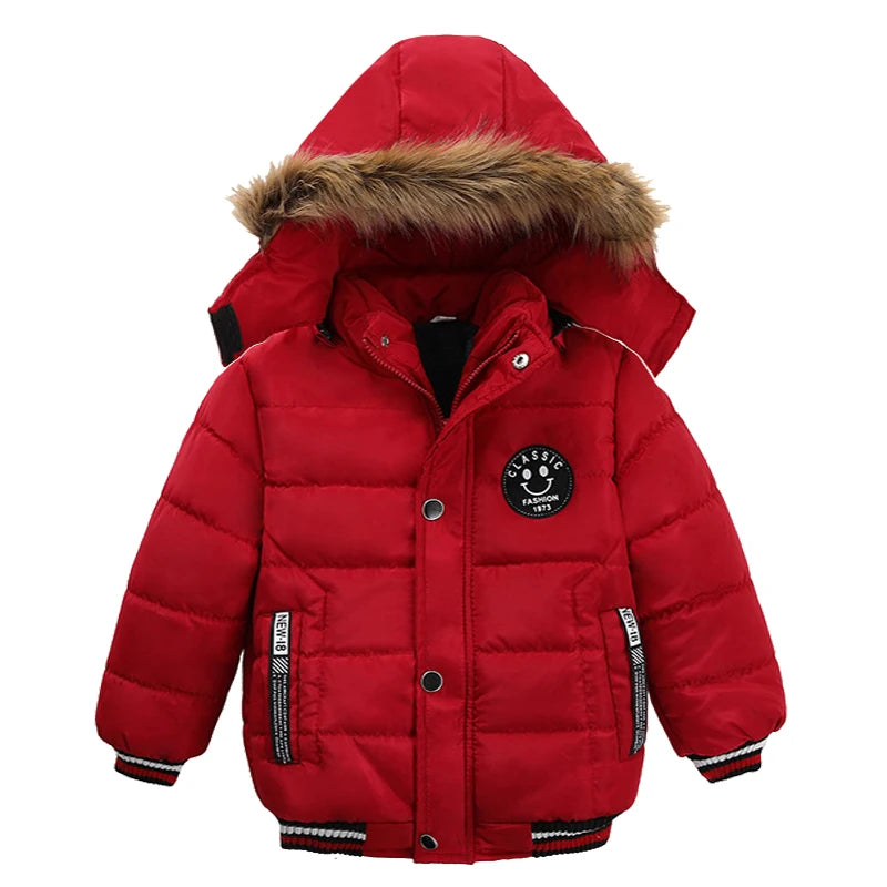 Veste Enfant Col Fourrure - Manteau Hiver Chaud à Capuche 2-6 Ans