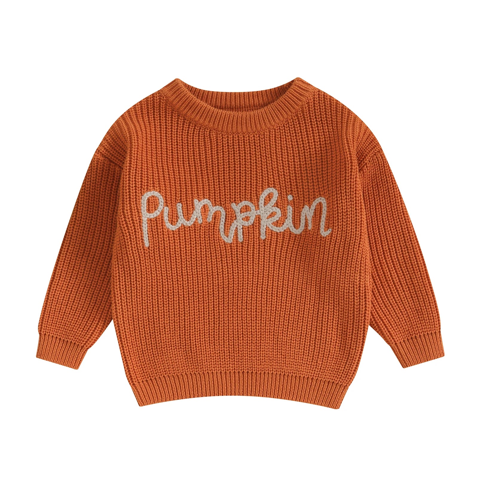 Pull Tricoté Bébé & Enfant – Automne/Hiver – Style Citrouille 🎃 Confort & Douceur