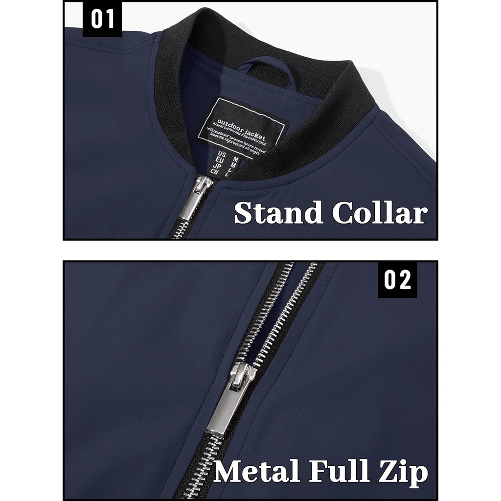 Veste Homme Bomber Légère - Coupe-Vent Imperméable Sport Outdoor