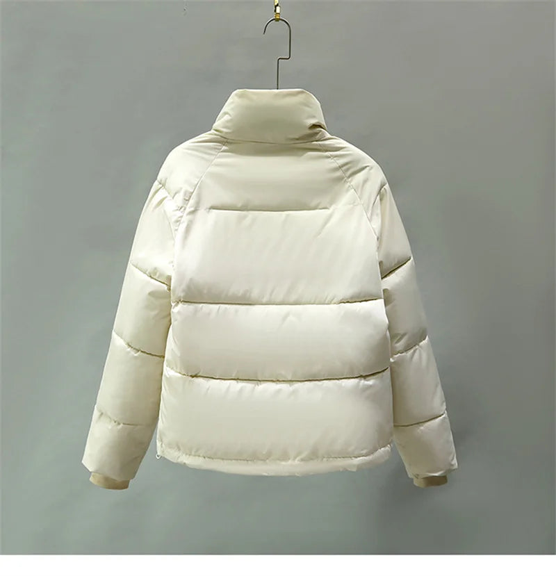 Manteau d'Hiver Femme Matelassé 2025 - Parka Courte Col Montant Chaud