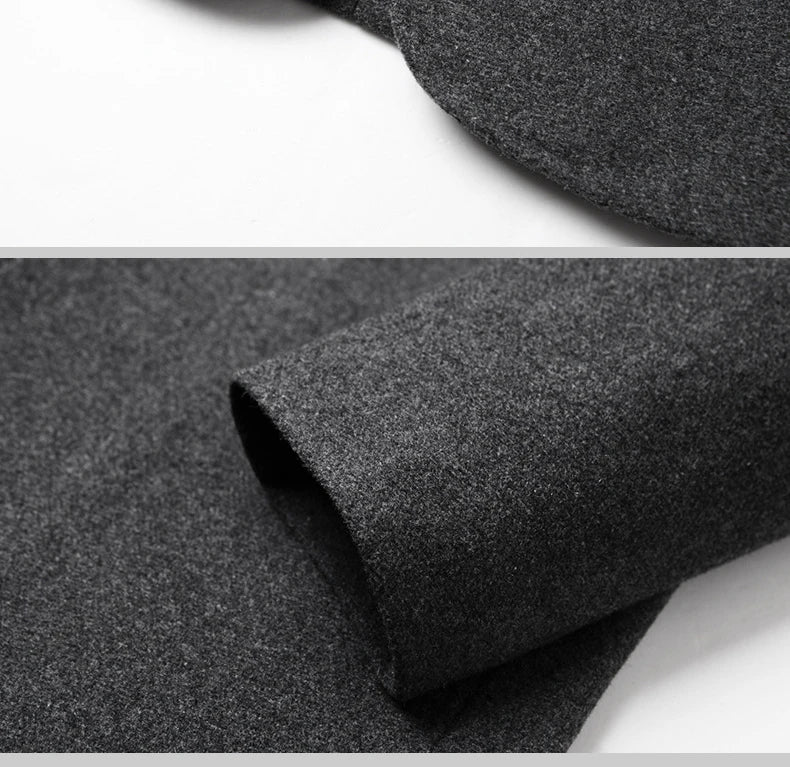 Manteau Homme Hiver BROWON - Style Chinois Col Montant Laine 2025