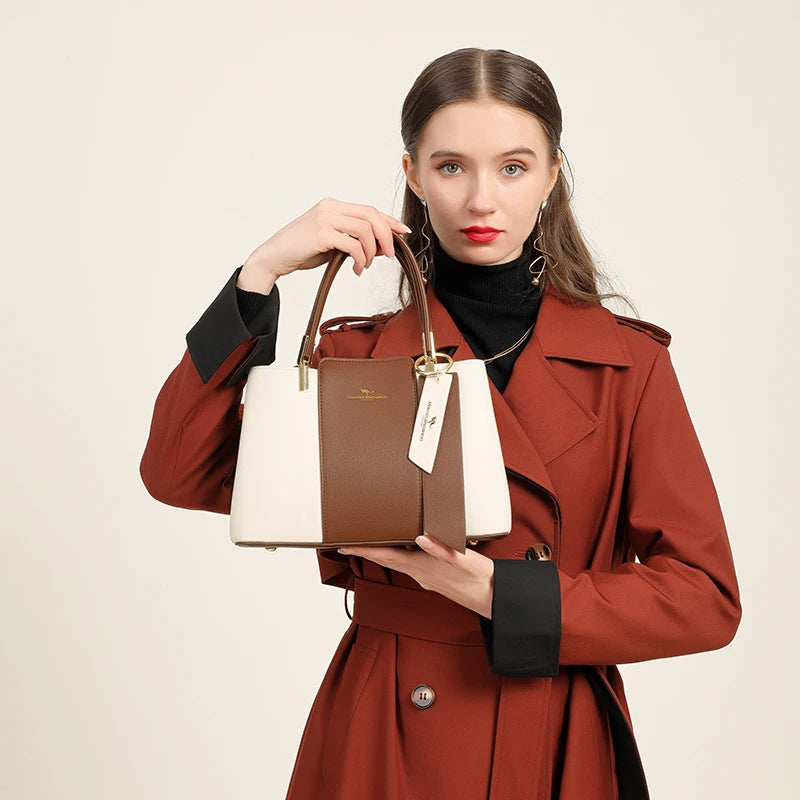 Sac à Main Femme Grande Capacité - Cuir Souple Imprimé Bandoulière Crossbody