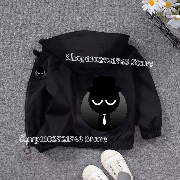 Veste Imperméable Sprunki Enfant - Coupe-Vent Cartoon Automne Hiver