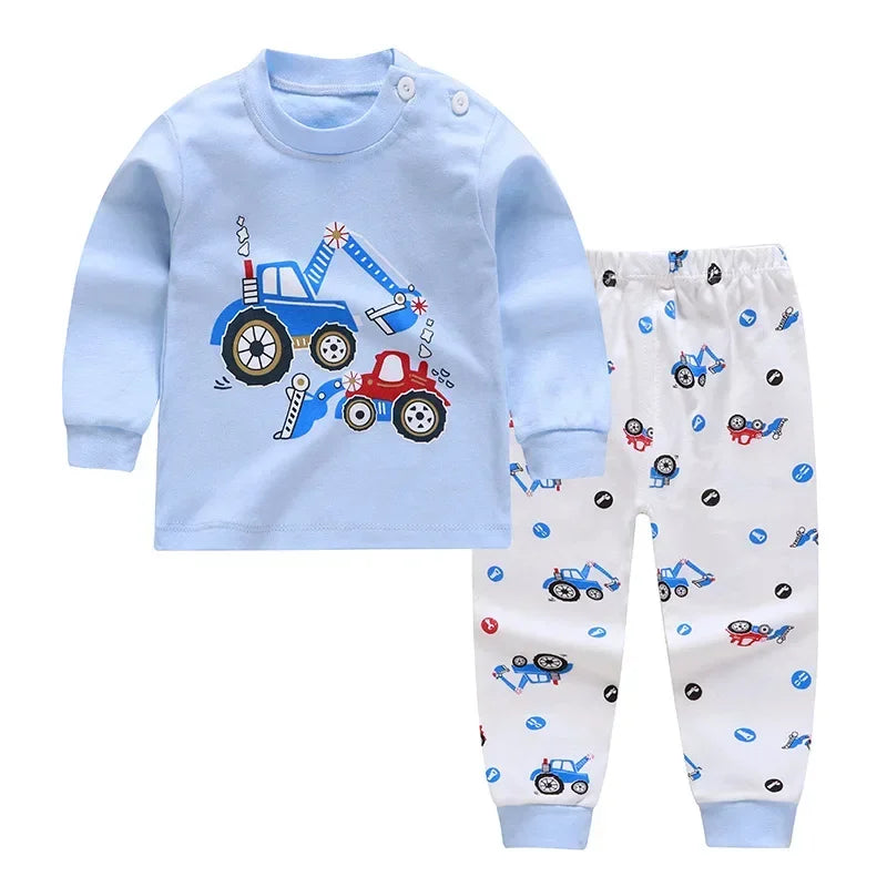 Pyjama Enfant Garçon Fille - Ensemble 2 Pièces Cartoon Manches Longues