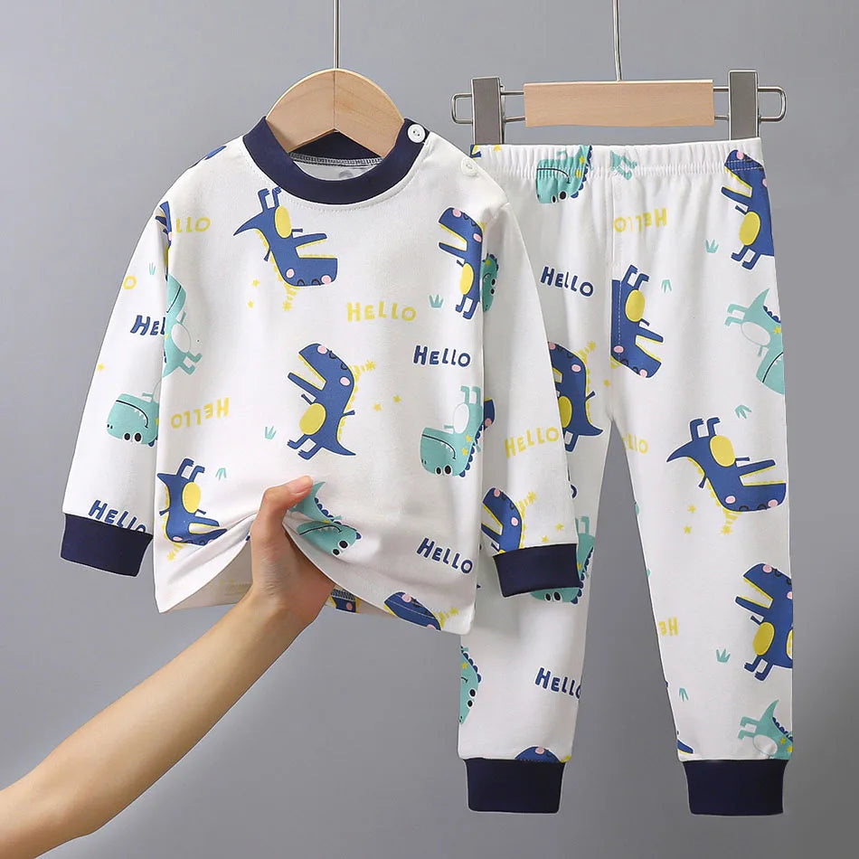 Pyjama Coton Enfant Unisexe - Ensemble Chaud Motifs Cartoon