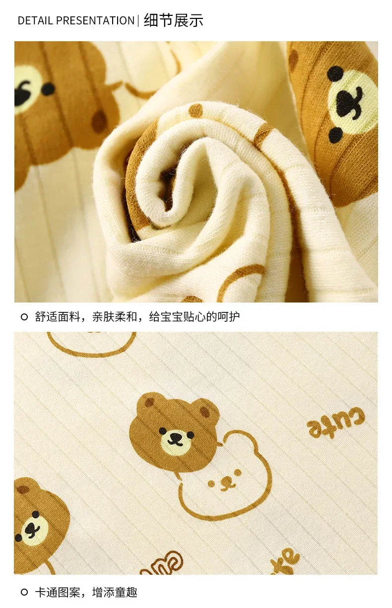 Pyjama Enfant Garçon Fille Coton Chaud - T-Shirt Manches Longues + Pantalon Cartoon