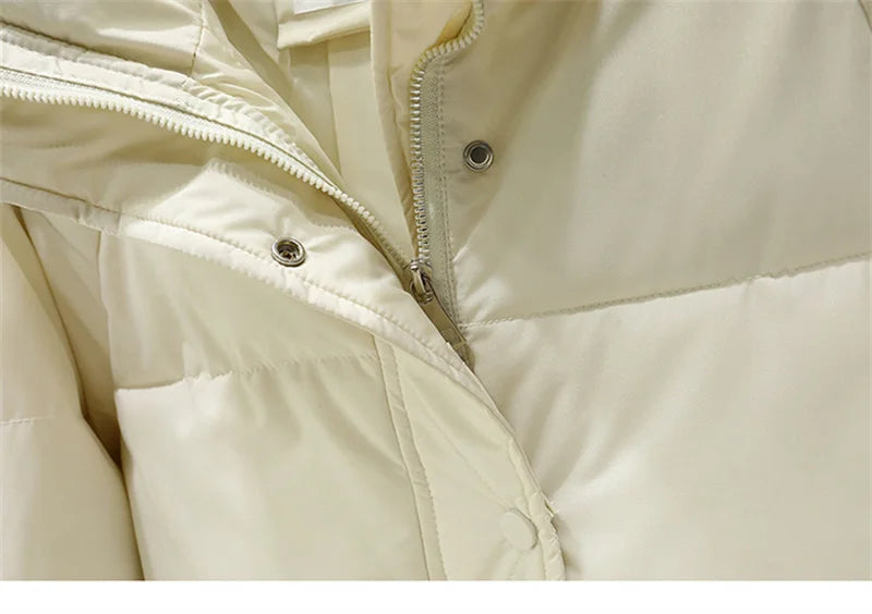 Manteau d'Hiver Femme Matelassé 2025 - Parka Courte Col Montant Chaud