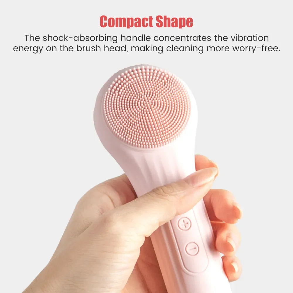Brosse Nettoyante Faciale Sonique en Silicone - Massage Vibrant Waterproof