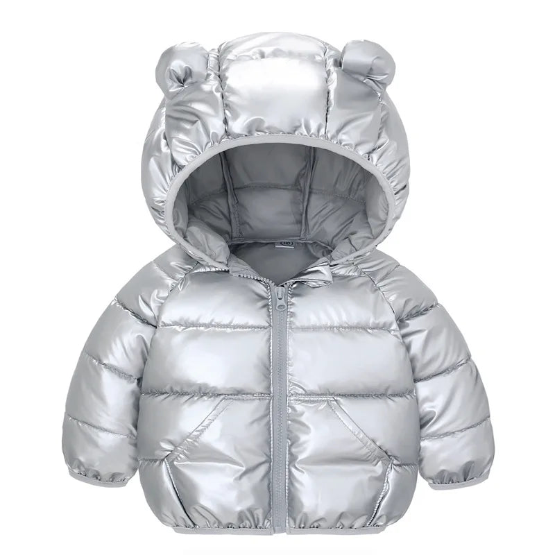 Doudoune Bébé Hiver avec Capuche Ours 🐻 – Chaude & Confortable (2 à 6 ans)