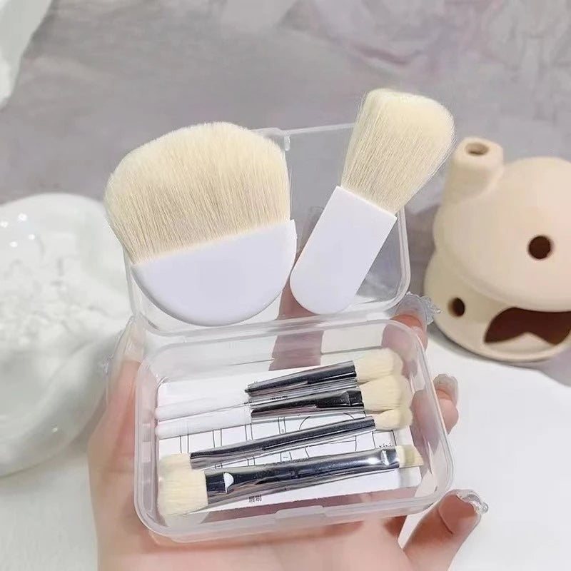 Set de 6 Pinceaux de Maquillage de Voyage Mini avec Boîte - MOONBIFFY