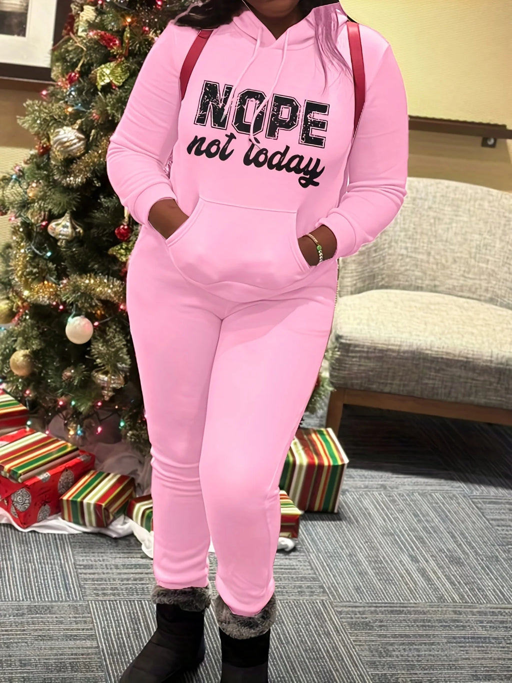 Ensemble pull noir automne hiver coupe ample pour femme