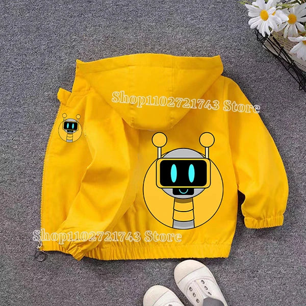 Veste Imperméable Sprunki Enfant - Coupe-Vent Cartoon Automne Hiver