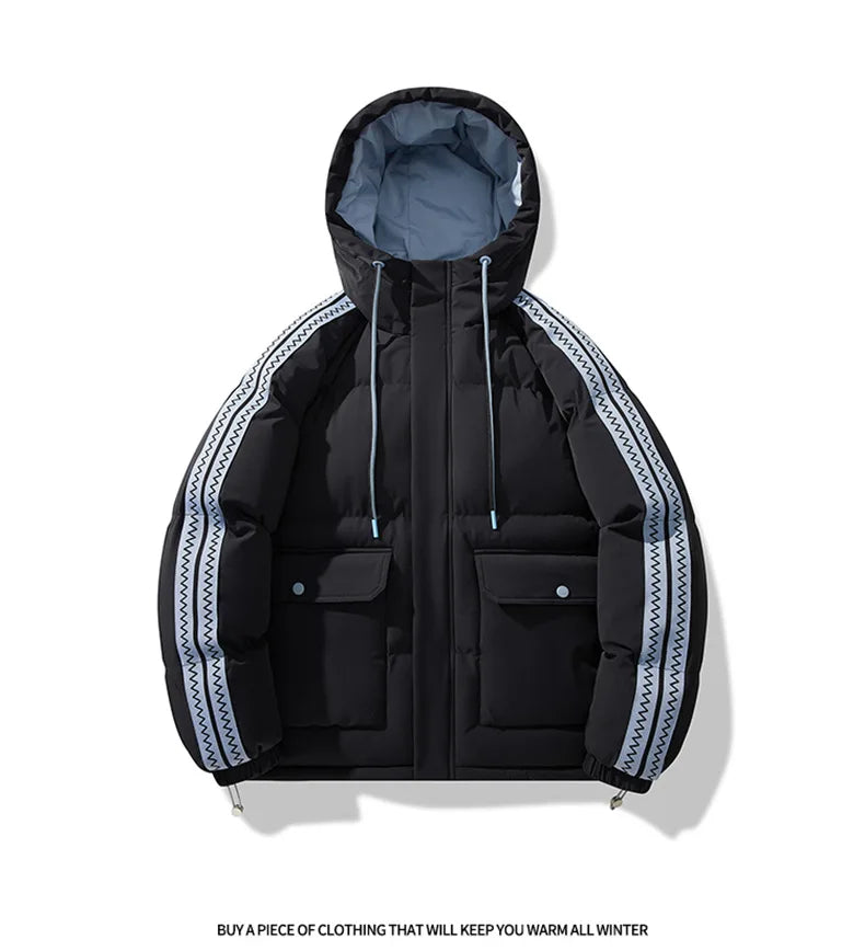Veste Homme Hiver 2025 - Manteau Matelassé Capuche Chaud Ample
