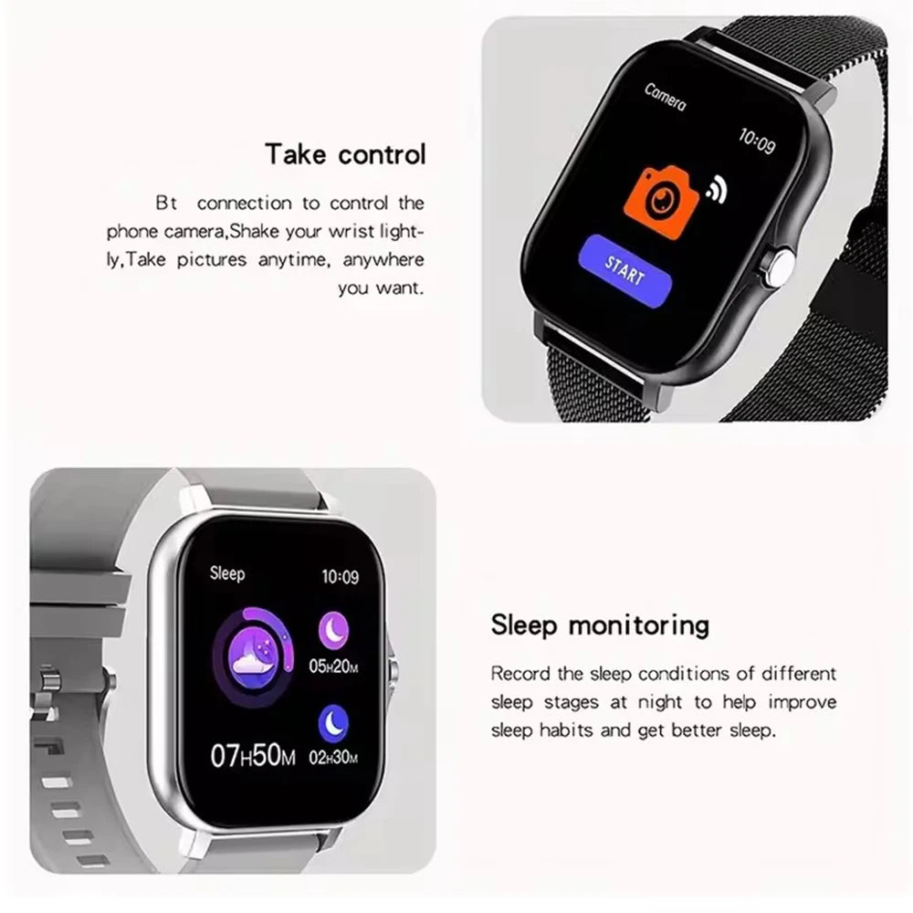 Montre Connectée Intelligente 1.44 Pouces - Appel Bluetooth, Oxygène Sanguin, Pression Artérielle