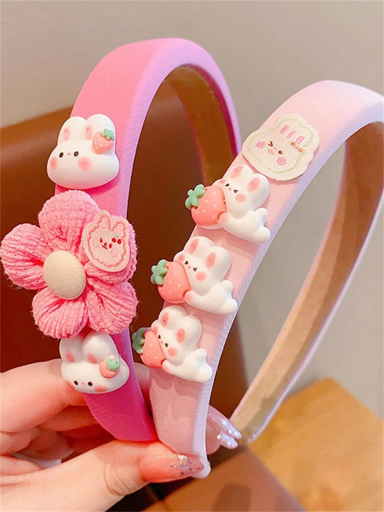 Serre-tête Bébé Fille – Motif Lapin & Fleur, Mignon et Confortable
