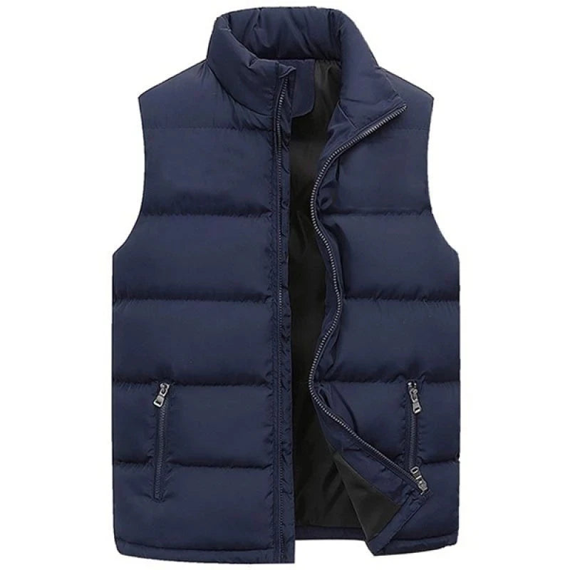 Gilet Homme Sans Manches Hiver - Veste Matelassée Imperméable Col Montant