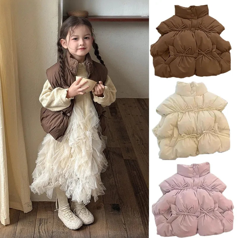 Gilet Sans Manches Bébé Fille 2-7 ans - Chaud et Confortable Hiver