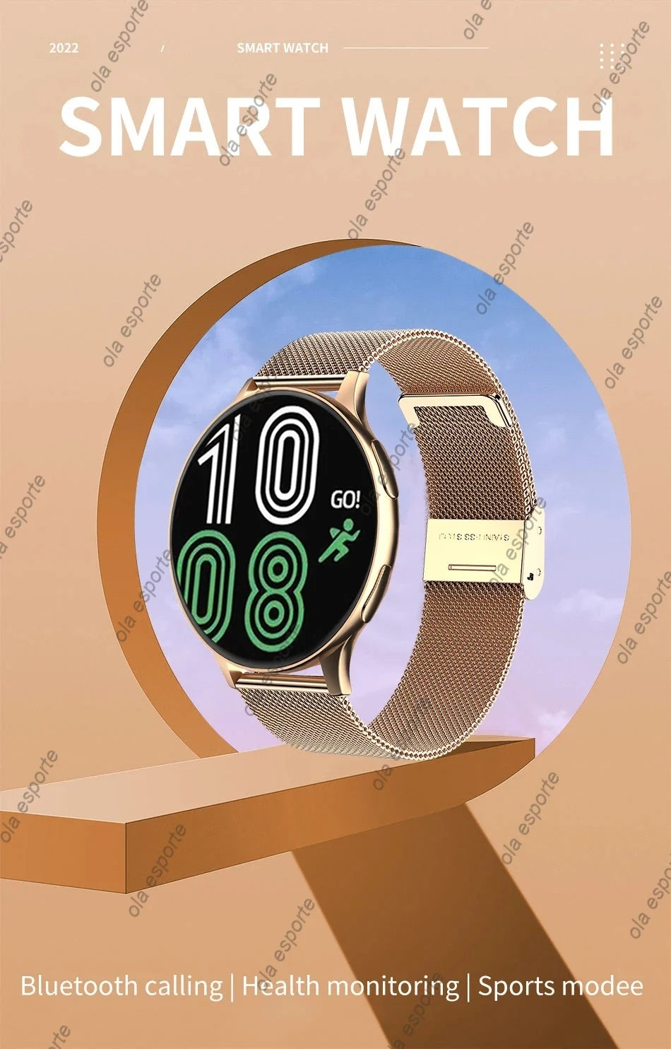 Montre Connectée Pro 1.39 Pouces - Appel Bluetooth, Cadrans Personnalisés, Musique, 6 Moniteurs Santé