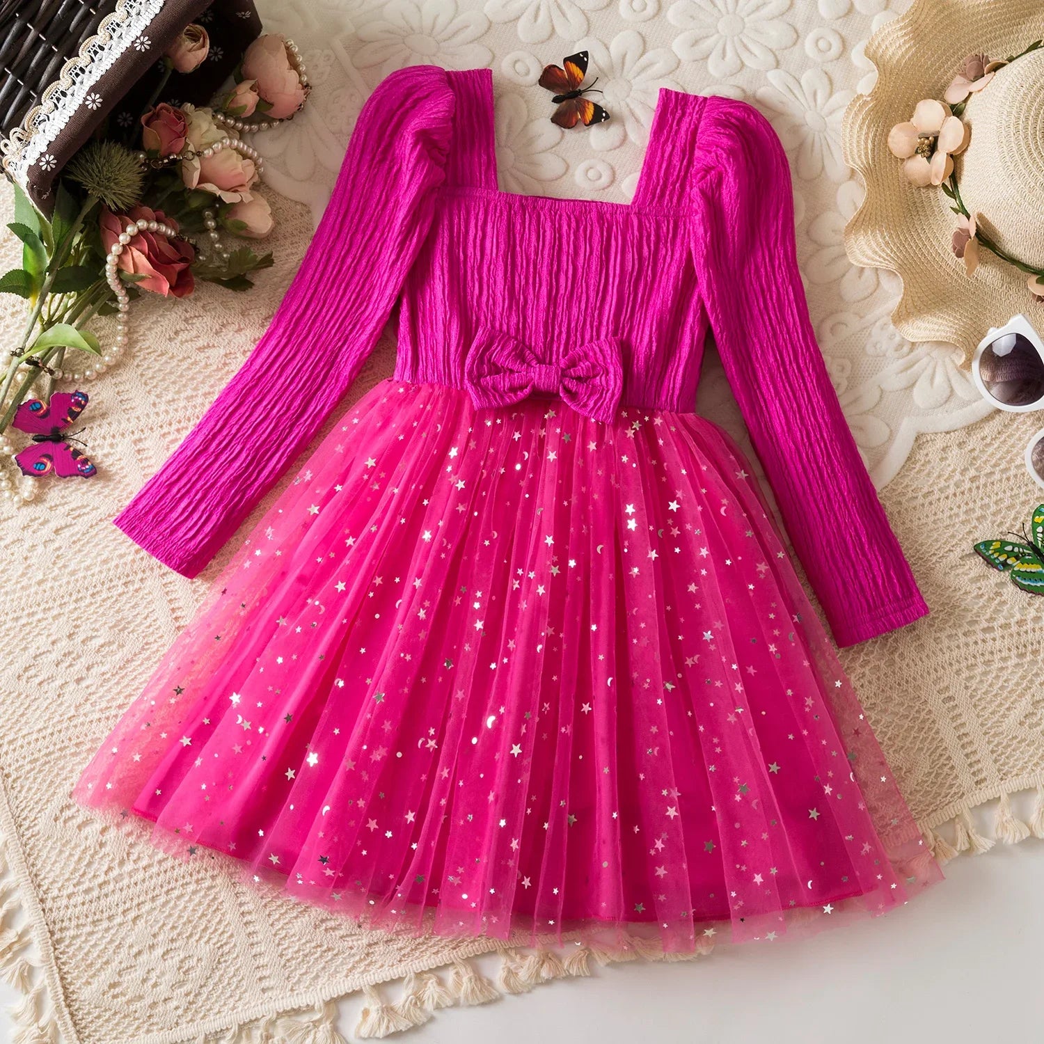 Robe de princesse fille pailletée – Tenue élégante pour fêtes & occasions (3 à 8 ans