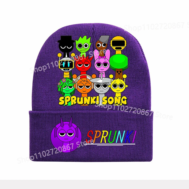 Bonnet Sprunki Enfant - Chapeau Tricoté Tendance Hiver Chaud