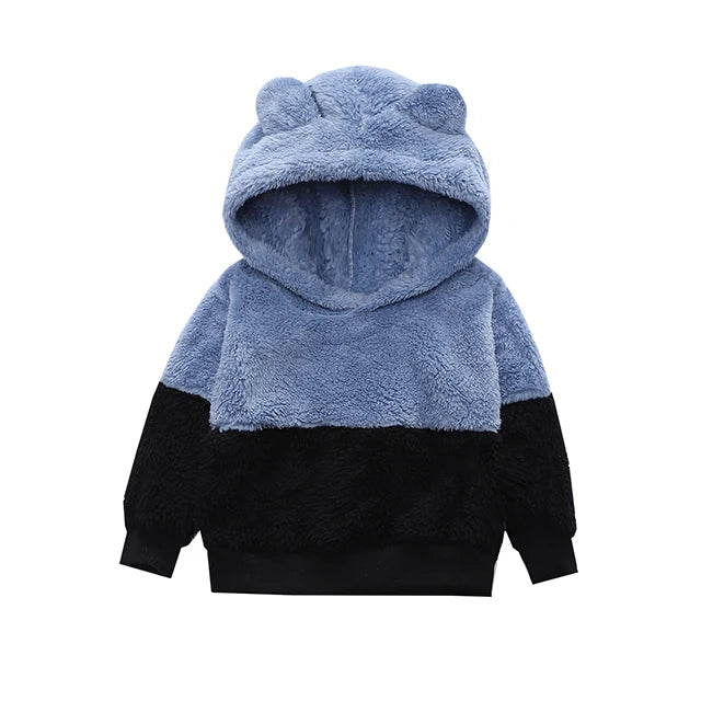 Veste Polaire Enfant à Capuche avec Oreilles - Manteau Chaud Coloré