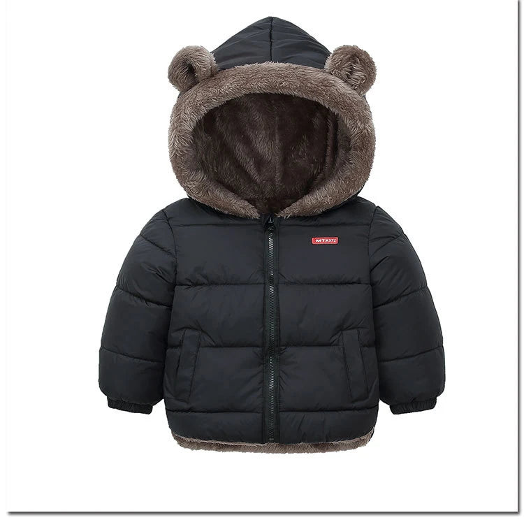 Veste Enfant Épaisse à Capuche - Manteau Chaud Garçon Fille 2-6 Ans