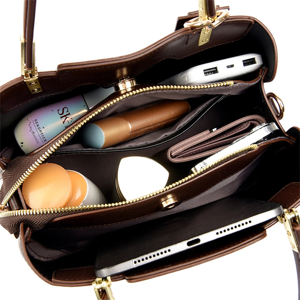 Sac à Main Femme Grande Capacité - Cuir Souple Imprimé Bandoulière Crossbody