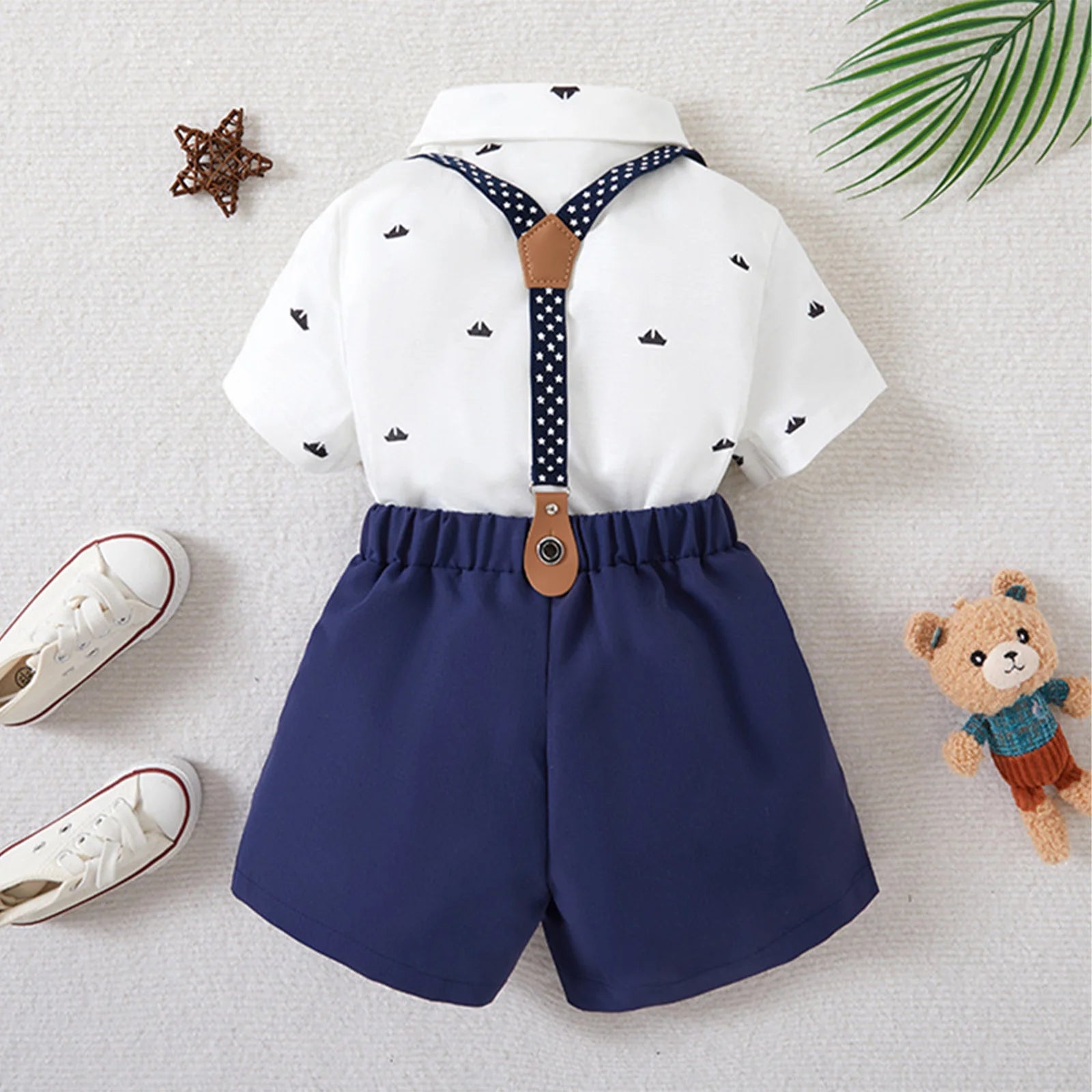 Costume Garçon Élégant – Ensemble 4 pièces (Chemise, Gilet, Short & Noeud Papillon) | Tenue Mariage, Anniversaire & Cérémonie (7-13 ans)